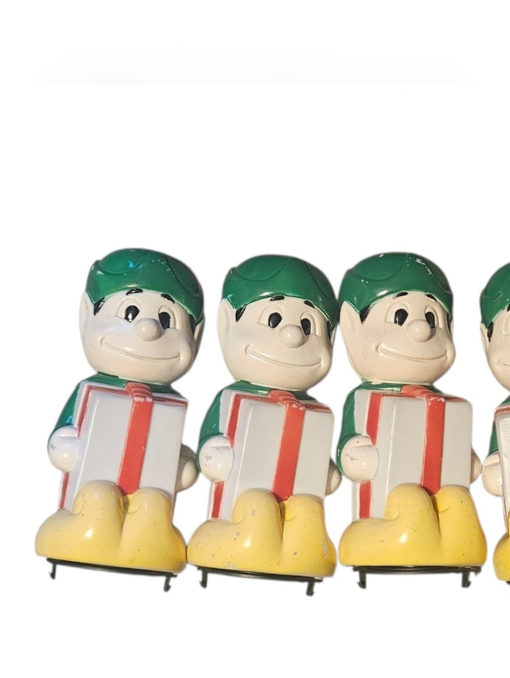 Lot Of 4 General Foam Plastics Christmas Blow Mold Elf Pathway Light Toppers